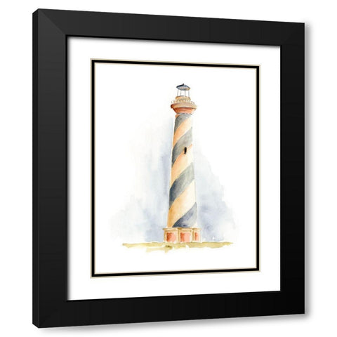 Ocean Beacon III Black Modern Wood Framed Art Print with Double Matting by Moore, Regina