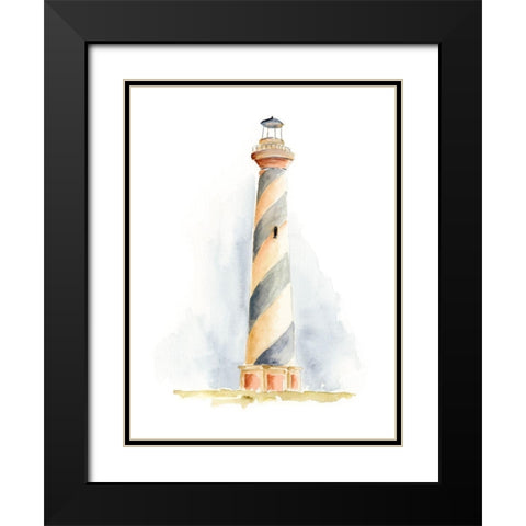 Ocean Beacon III Black Modern Wood Framed Art Print with Double Matting by Moore, Regina