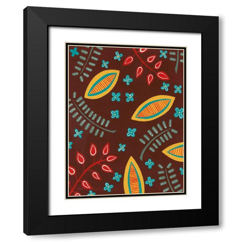Stylized Motif I Black Modern Wood Framed Art Print with Double Matting by Moore, Regina