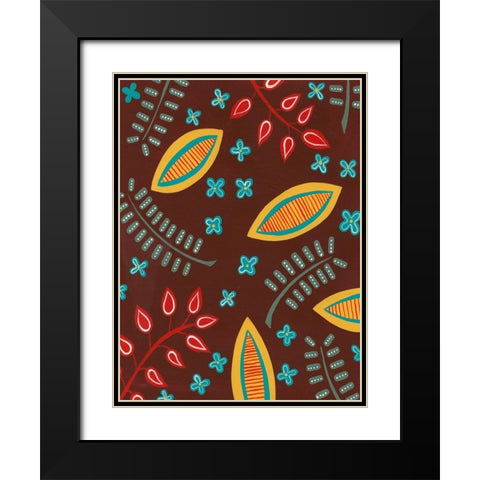 Stylized Motif I Black Modern Wood Framed Art Print with Double Matting by Moore, Regina