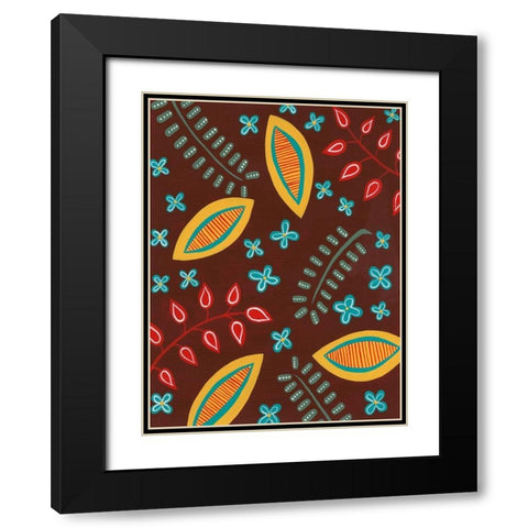 Stylized Motif II Black Modern Wood Framed Art Print with Double Matting by Moore, Regina