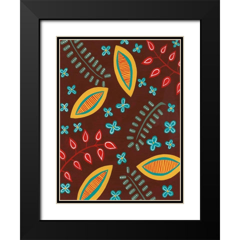 Stylized Motif II Black Modern Wood Framed Art Print with Double Matting by Moore, Regina