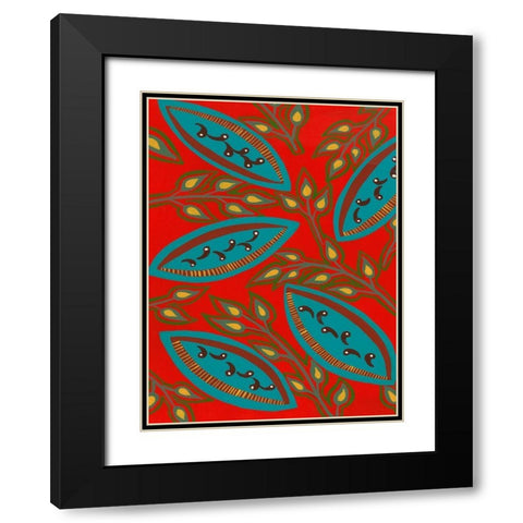 Stylized Motif III Black Modern Wood Framed Art Print with Double Matting by Moore, Regina