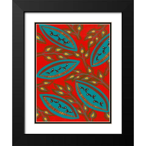 Stylized Motif III Black Modern Wood Framed Art Print with Double Matting by Moore, Regina