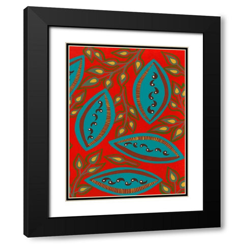 Stylized Motif IV Black Modern Wood Framed Art Print with Double Matting by Moore, Regina