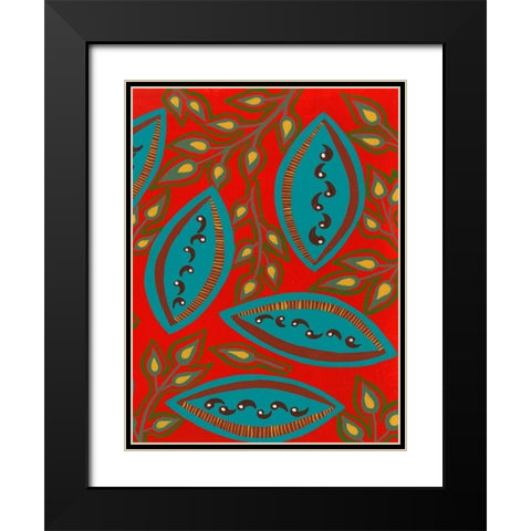 Stylized Motif IV Black Modern Wood Framed Art Print with Double Matting by Moore, Regina