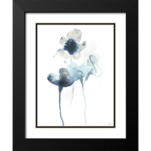 Midnight Blossoms II Black Modern Wood Framed Art Print with Double Matting by Vess, June Erica