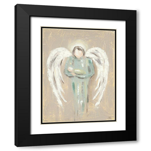 Angel Love Black Modern Wood Framed Art Print with Double Matting by Reynolds, Jade