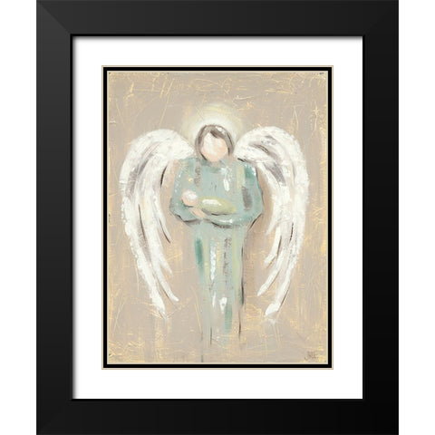Angel Love Black Modern Wood Framed Art Print with Double Matting by Reynolds, Jade