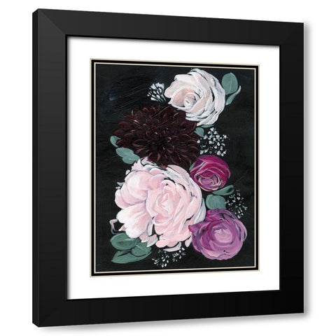 Dark and Dreamy Floral I Black Modern Wood Framed Art Print with Double Matting by Parker, Jennifer Paxton