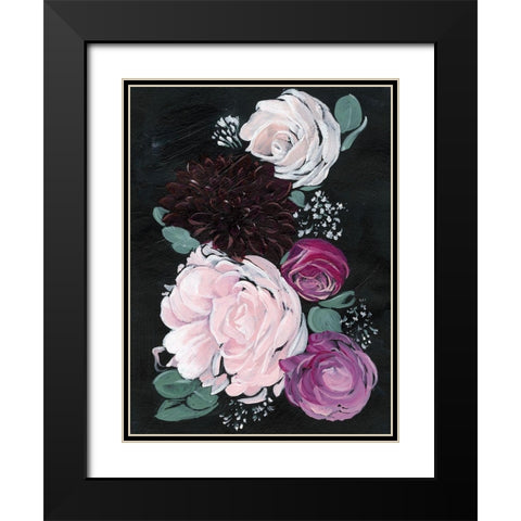 Dark and Dreamy Floral I Black Modern Wood Framed Art Print with Double Matting by Parker, Jennifer Paxton