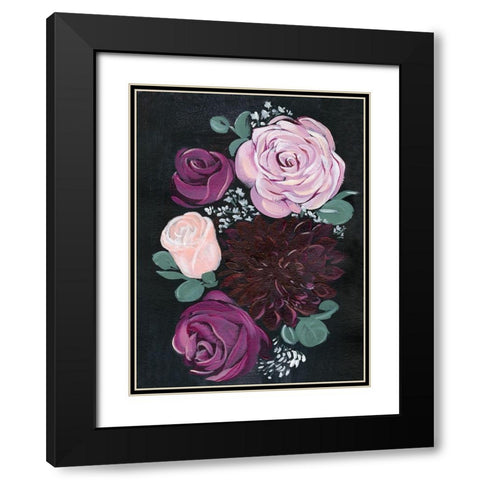Dark and Dreamy Floral II Black Modern Wood Framed Art Print with Double Matting by Parker, Jennifer Paxton