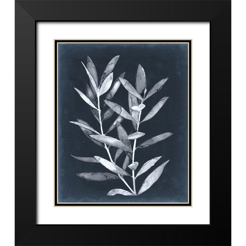 Midnight Leaves II Black Modern Wood Framed Art Print with Double Matting by Meagher, Megan