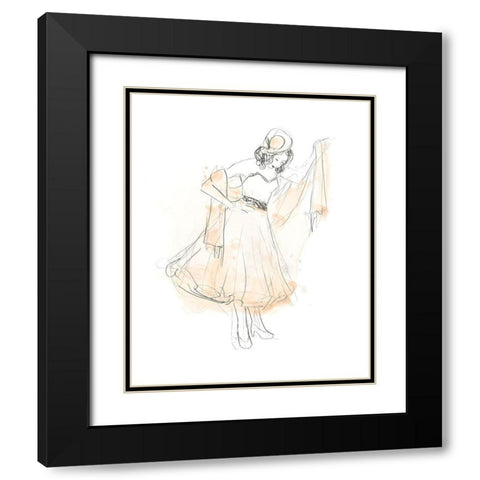 Blush and Grey Fashion I Black Modern Wood Framed Art Print with Double Matting by Vess, June Erica