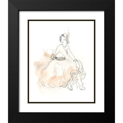 Blush and Grey Fashion II Black Modern Wood Framed Art Print with Double Matting by Vess, June Erica