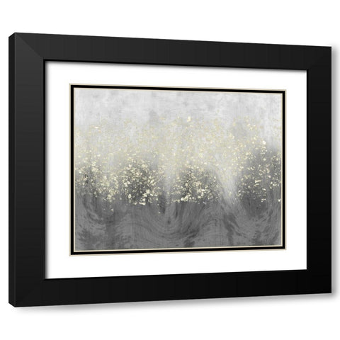 Glitter Swirl I Black Modern Wood Framed Art Print with Double Matting by Goldberger, Jennifer