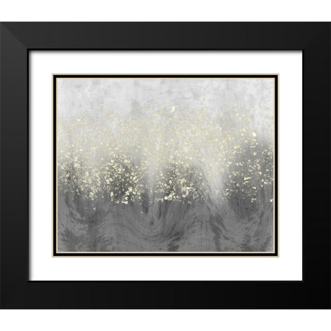Glitter Swirl I Black Modern Wood Framed Art Print with Double Matting by Goldberger, Jennifer