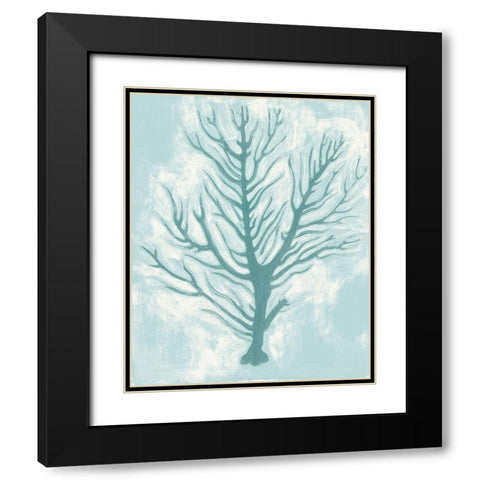 Living Teal I Black Modern Wood Framed Art Print with Double Matting by Popp, Grace