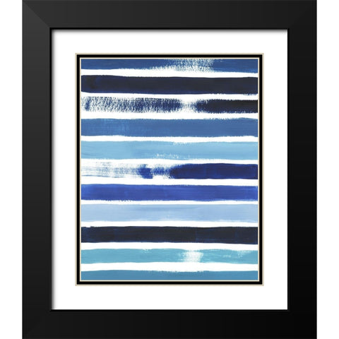Cobalt Strokes I Black Modern Wood Framed Art Print with Double Matting by Popp, Grace
