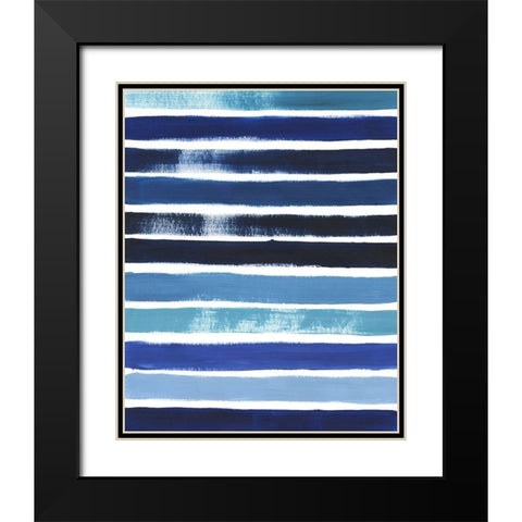 Cobalt Strokes II Black Modern Wood Framed Art Print with Double Matting by Popp, Grace