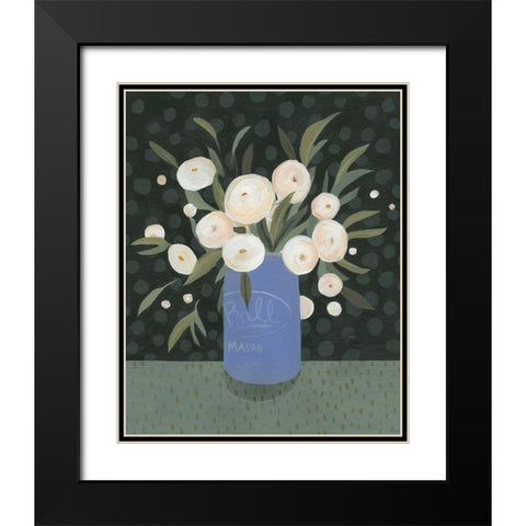 Mason Jar Bouquet I Black Modern Wood Framed Art Print with Double Matting by Scarvey, Emma