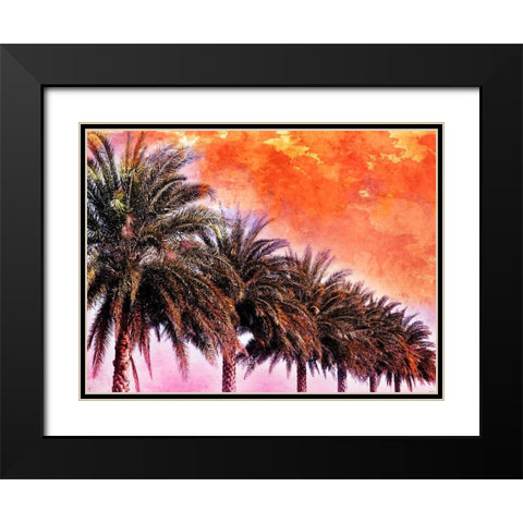 Hifi Palms III Black Modern Wood Framed Art Print with Double Matting by Nall, Skip
