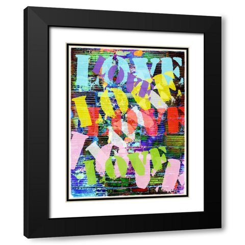 Graffiti Love I Black Modern Wood Framed Art Print with Double Matting by Nall, Skip