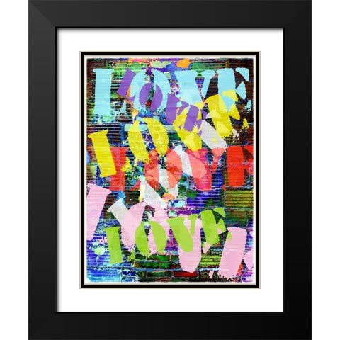 Graffiti Love I Black Modern Wood Framed Art Print with Double Matting by Nall, Skip