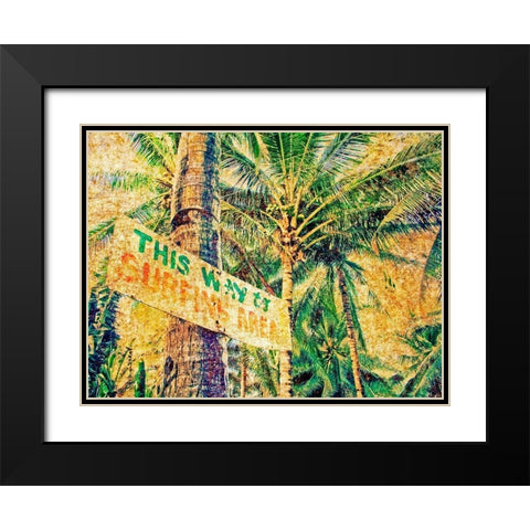 Grunge Beach I Black Modern Wood Framed Art Print with Double Matting by Nall, Skip