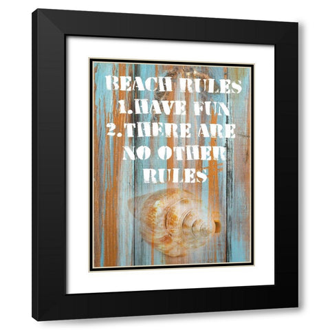 Beach Rules II Black Modern Wood Framed Art Print with Double Matting by Nall|Skip