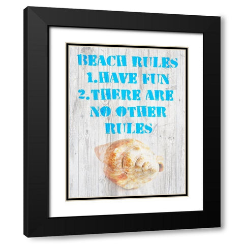Beach Rules III Black Modern Wood Framed Art Print with Double Matting by Nall|Skip