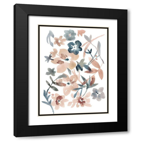 Martinique Floral I Black Modern Wood Framed Art Print with Double Matting by Zarris, Chariklia