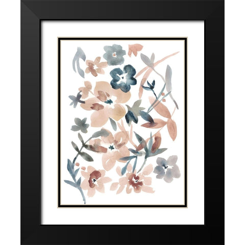 Martinique Floral I Black Modern Wood Framed Art Print with Double Matting by Zarris, Chariklia