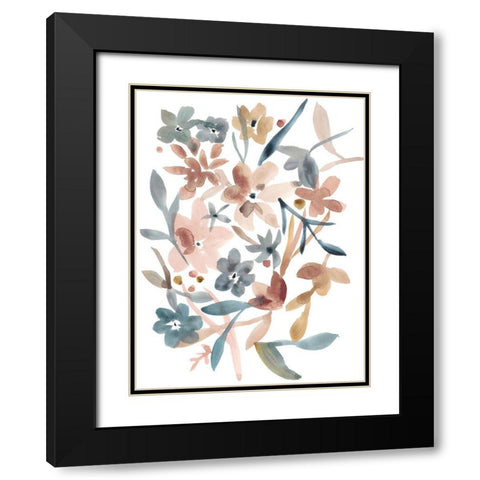 Martinique Floral II Black Modern Wood Framed Art Print with Double Matting by Zarris, Chariklia