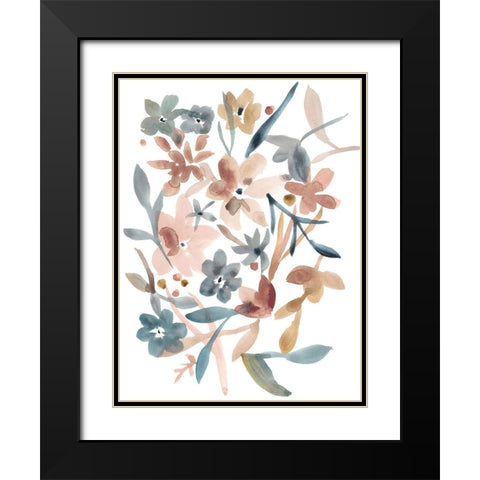 Martinique Floral II Black Modern Wood Framed Art Print with Double Matting by Zarris, Chariklia