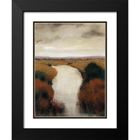 Misty River I Black Modern Wood Framed Art Print with Double Matting by OToole, Tim