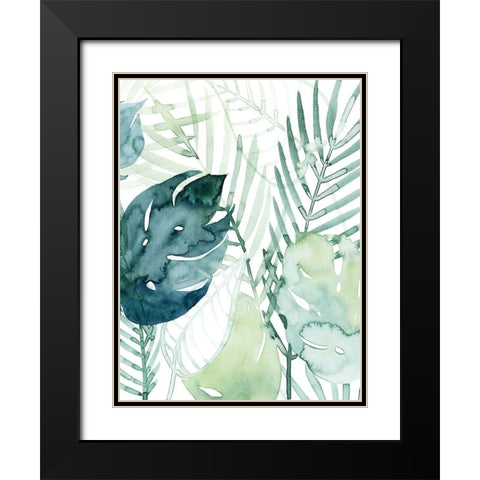 Palm Pieces I Black Modern Wood Framed Art Print with Double Matting by Popp, Grace