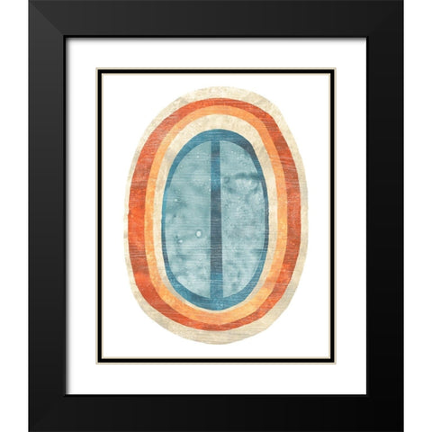 Ovoid II Black Modern Wood Framed Art Print with Double Matting by Vess, June Erica