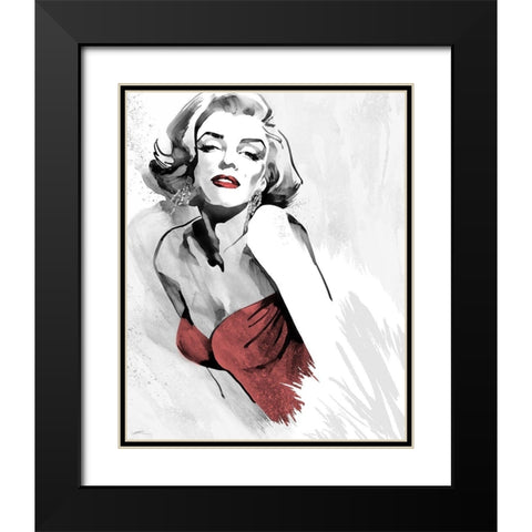 Marilyns Pose Red Dress Black Modern Wood Framed Art Print with Double Matting by Rahim, Ellie