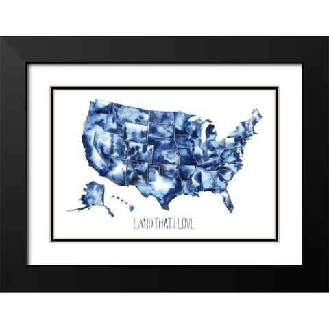 Land that I Love Black Modern Wood Framed Art Print with Double Matting by Popp, Grace