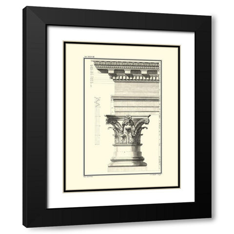 B and W Column and Cornice I Black Modern Wood Framed Art Print with Double Matting by Borra, Giovanni