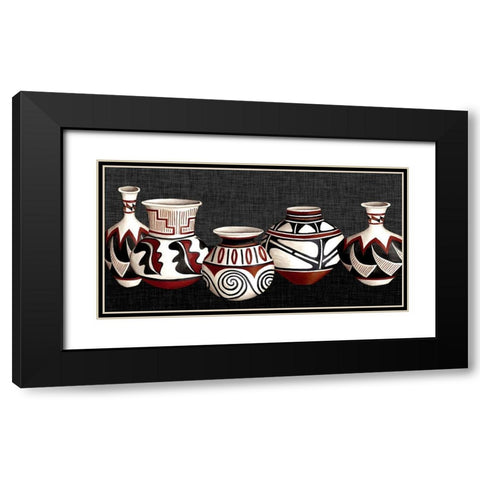 Mexican Pottery Black Modern Wood Framed Art Print with Double Matting by Studio W