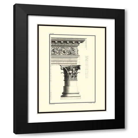 B and W Column and Cornice IV Black Modern Wood Framed Art Print with Double Matting by Borra, Giovanni