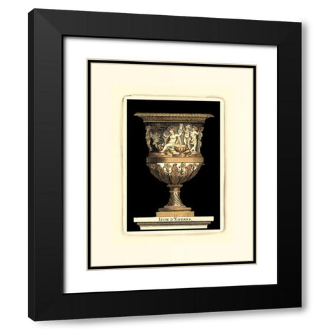 Renaissance Vase II Black Modern Wood Framed Art Print with Double Matting by Vision Studio