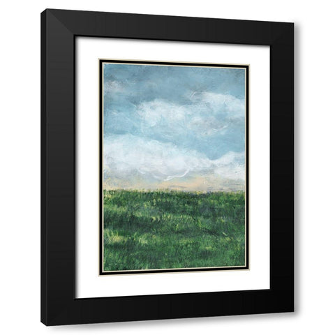 Verdant Fields I Black Modern Wood Framed Art Print with Double Matting by Chandler, Sharon