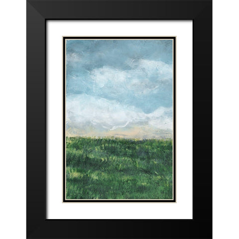 Verdant Fields I Black Modern Wood Framed Art Print with Double Matting by Chandler, Sharon