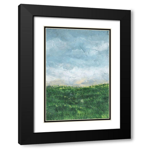 Verdant Fields II Black Modern Wood Framed Art Print with Double Matting by Chandler, Sharon
