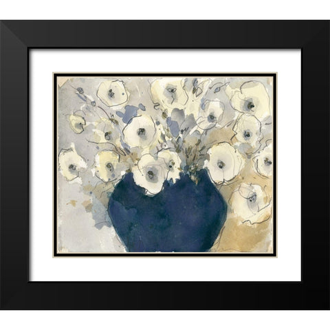 White Blossom Study II Black Modern Wood Framed Art Print with Double Matting by Dixon, Samuel