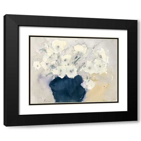 White Bouquet Black Modern Wood Framed Art Print with Double Matting by Dixon, Samuel