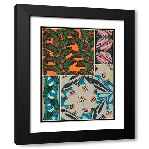 Decorative Butterflies II Black Modern Wood Framed Art Print with Double Matting by Seguy, Eugene